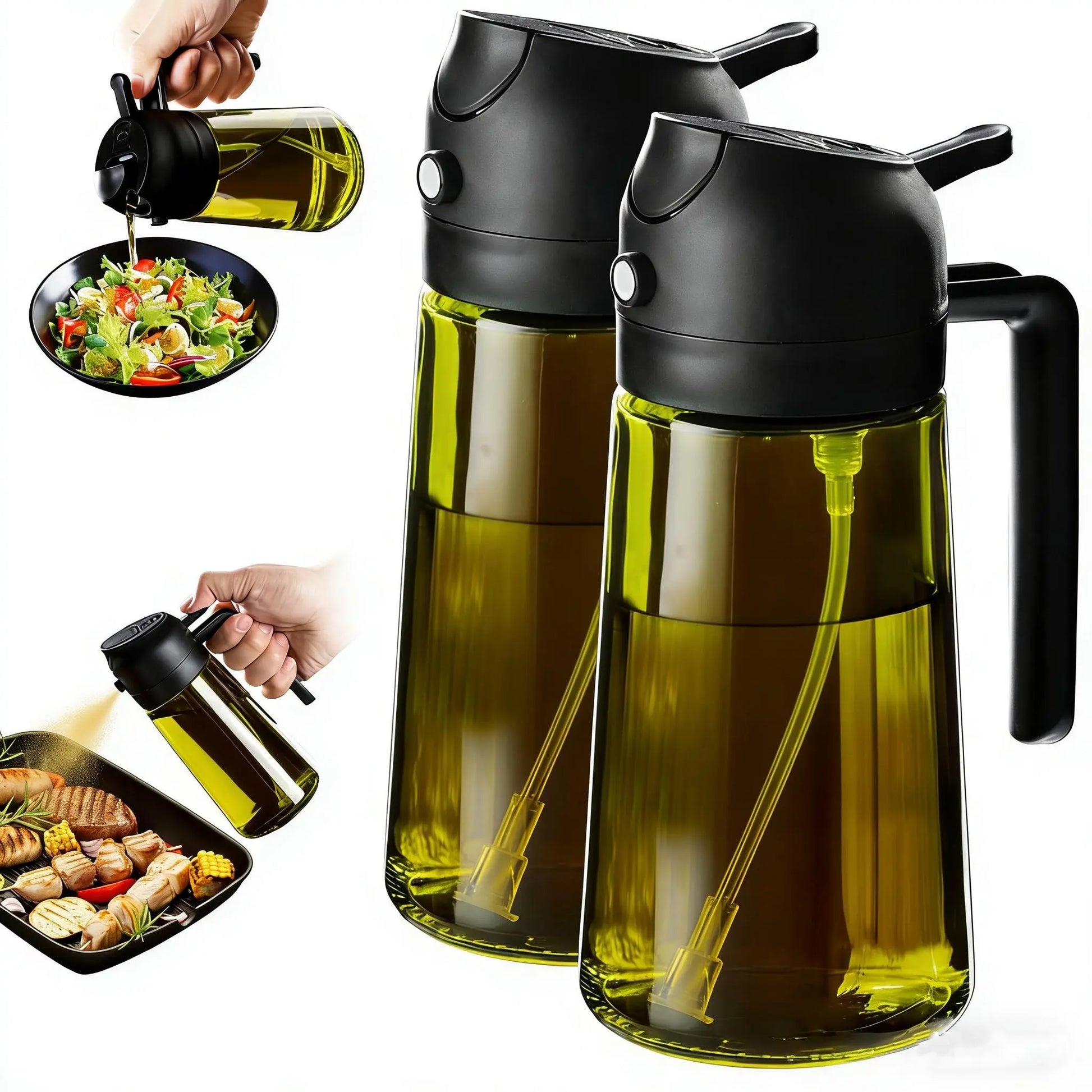 2 Count Olive Oil Sprayer Dispenser Bottle 16Oz/470Ml - Olive Oil Sprayer