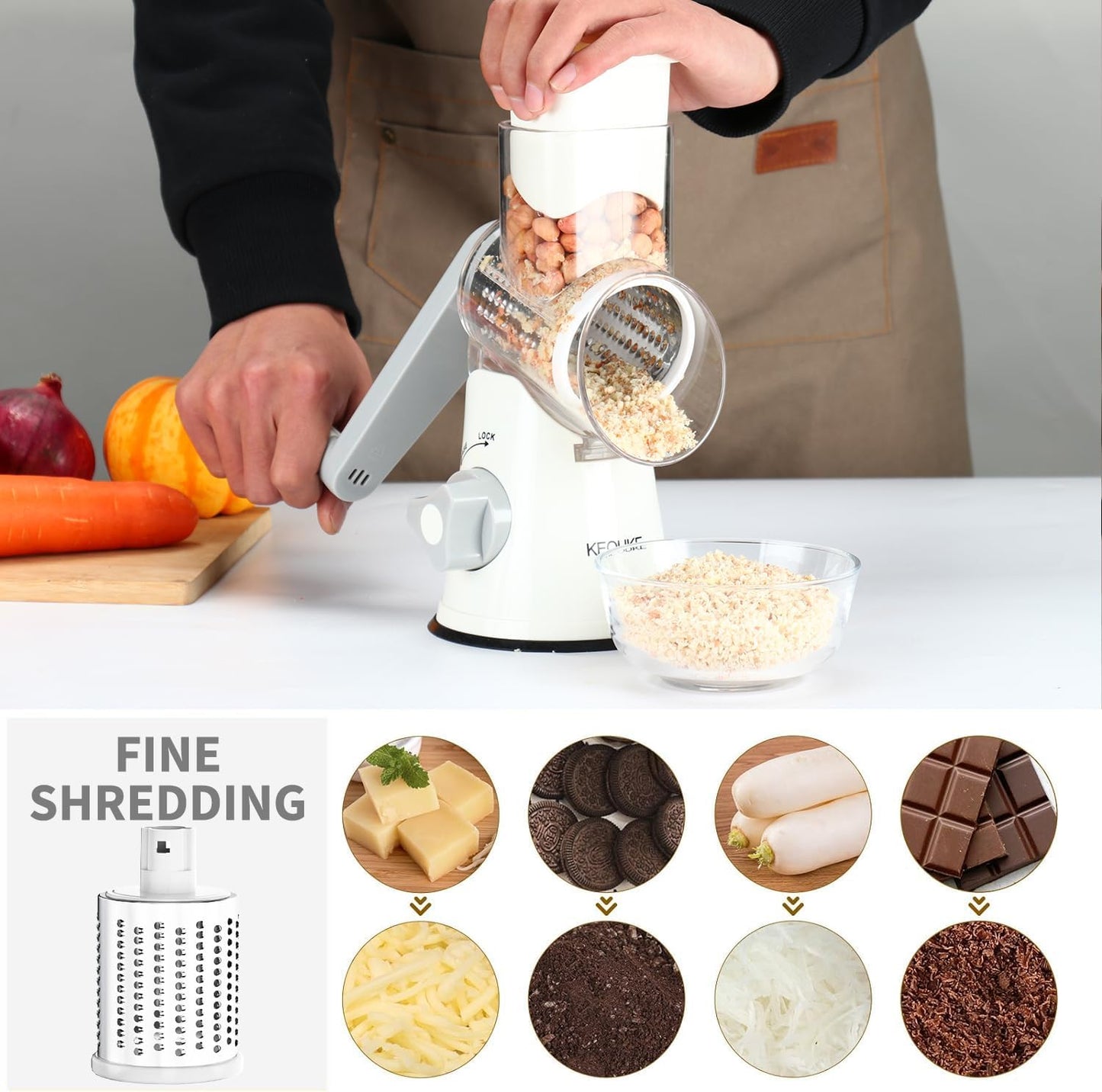 Rotary Cheese and Vegetable Grater