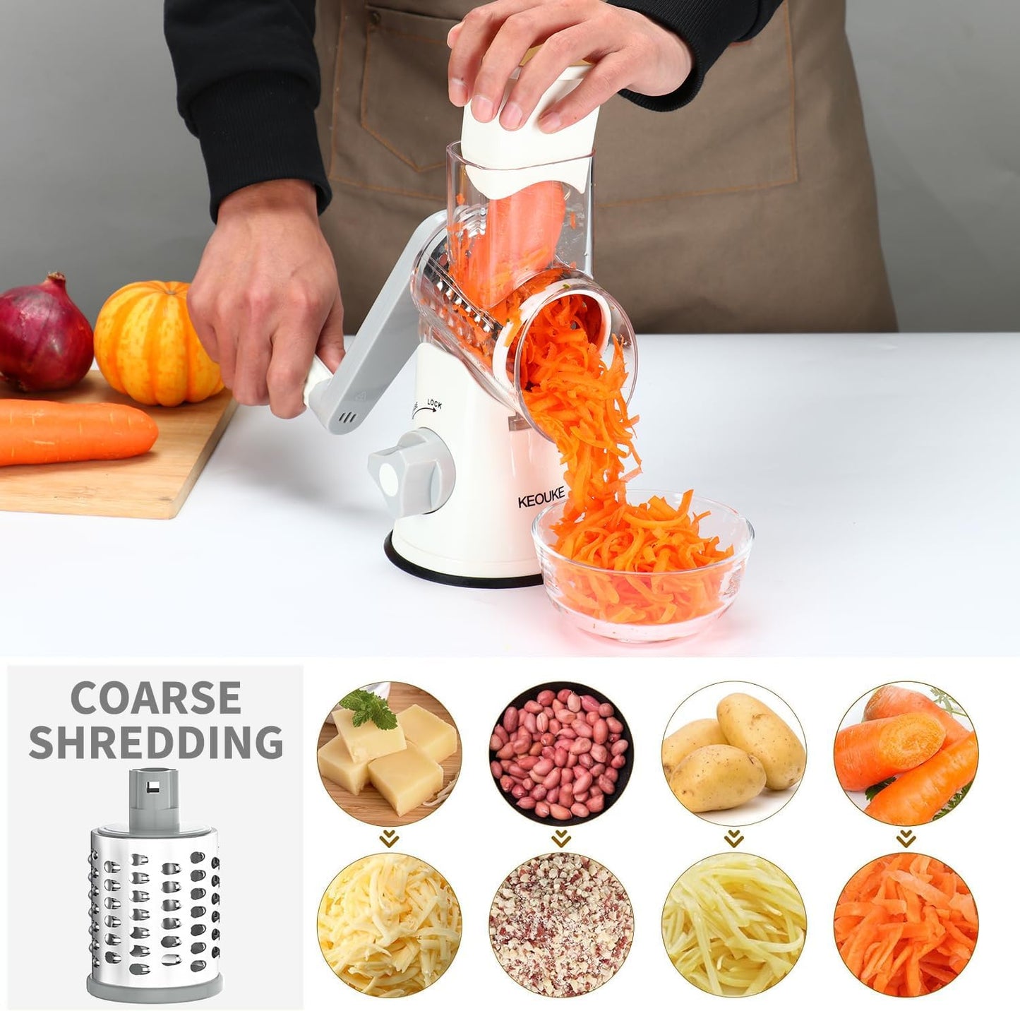Rotary Cheese and Vegetable Grater