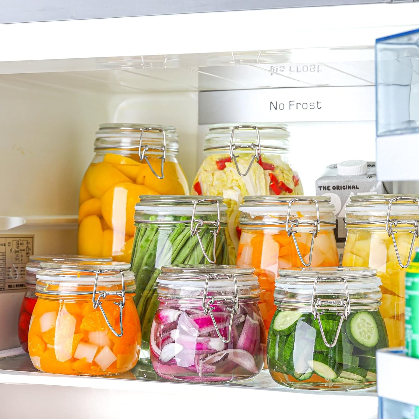 6-Pack 17Oz Short Glass Jars for Drawers, Small Airtight Food Canisters for Spices, Nuts & Kids Snacks, Pint Sized Canning Jar Set for Jams, Pickles & Pantry Organization
